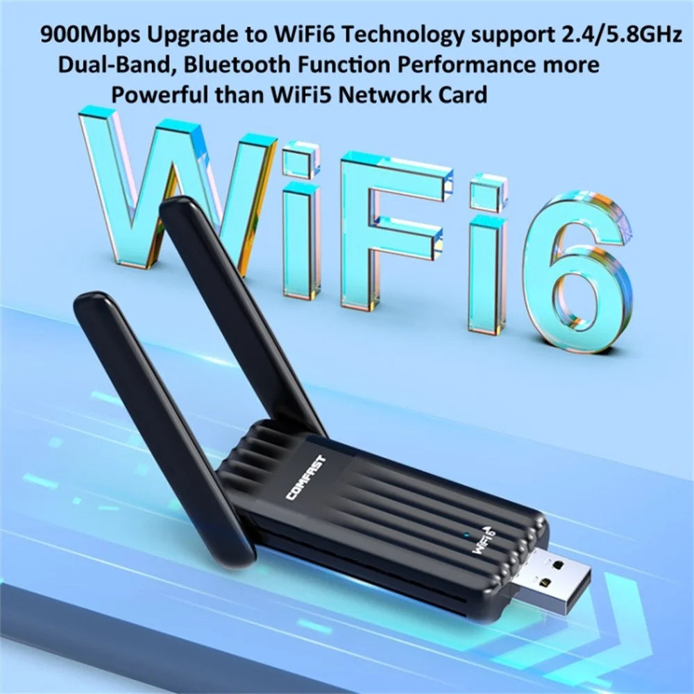 COMFAST CF-943F 900Mbps WiFi6 Bluetooth-compatible Network Card 2.4G / 5G Dual Band USB Wireless Adapter - 4