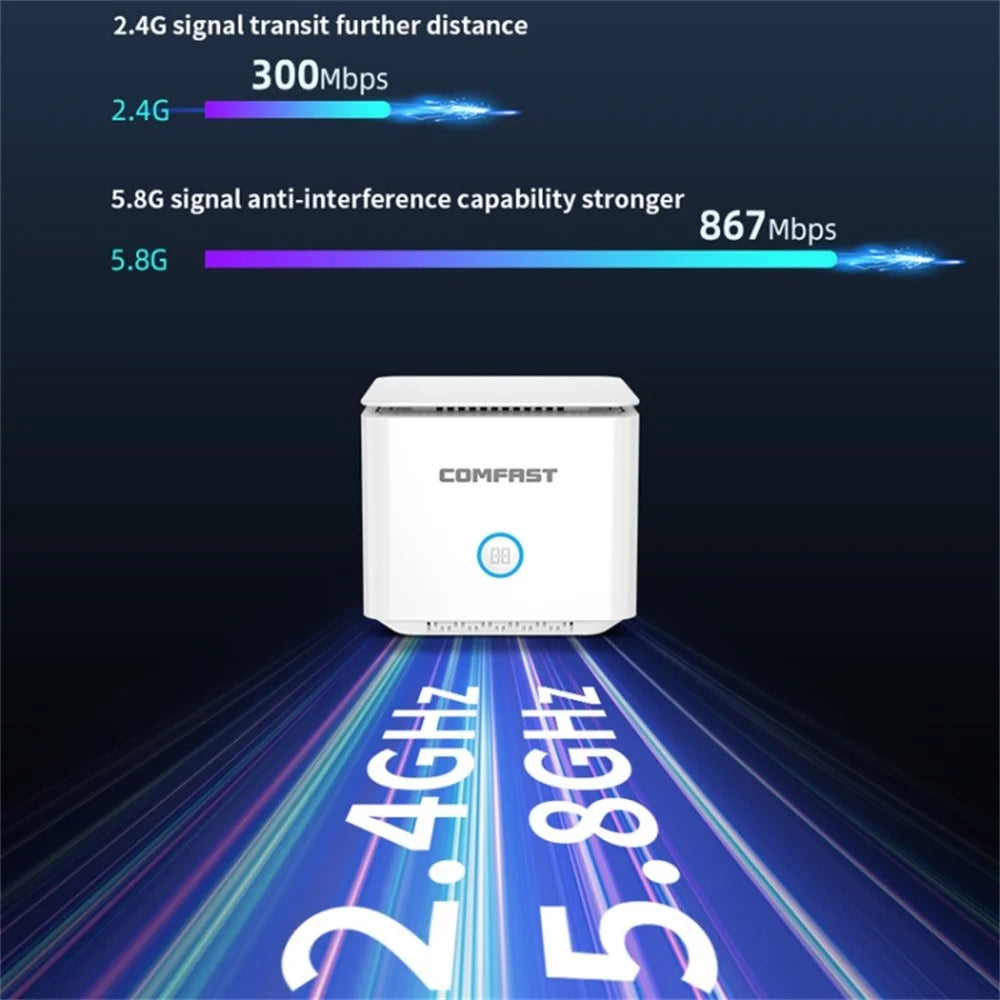 COMFAST CF-WR651AC AC1200 Mesh Wireless Router 2.4G / 5G Dual Band WiFi Repeater Amplifier - 7