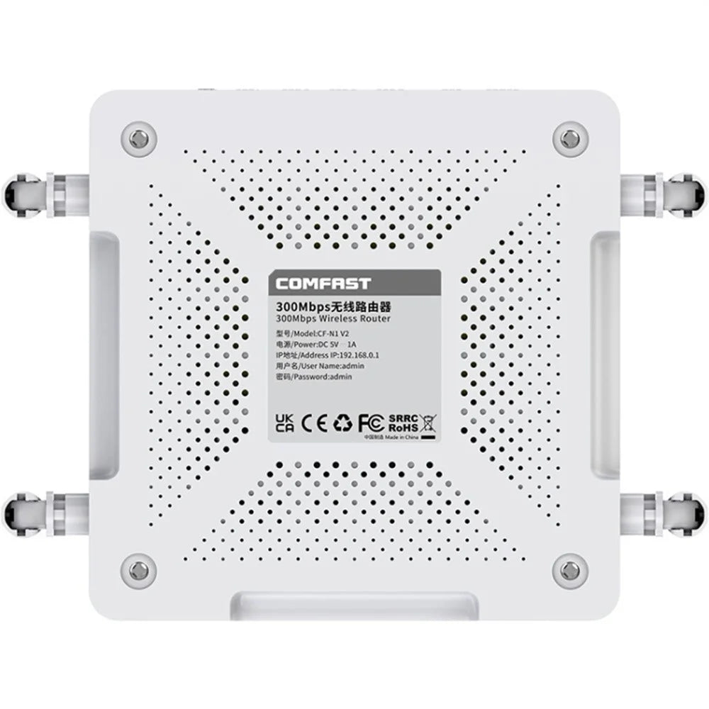 COMFAST CF-N1 V2 300Mbps High Speed WiFi4 Wireless Router with 1 WAN + 4 LAN Ports - 3