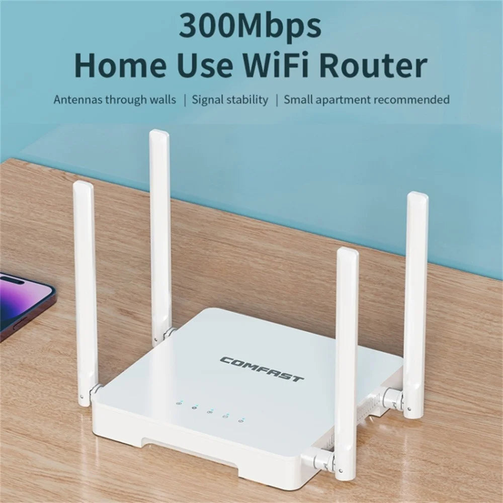 COMFAST CF-N1 V2 300Mbps High Speed WiFi4 Wireless Router with 1 WAN + 4 LAN Ports - 4
