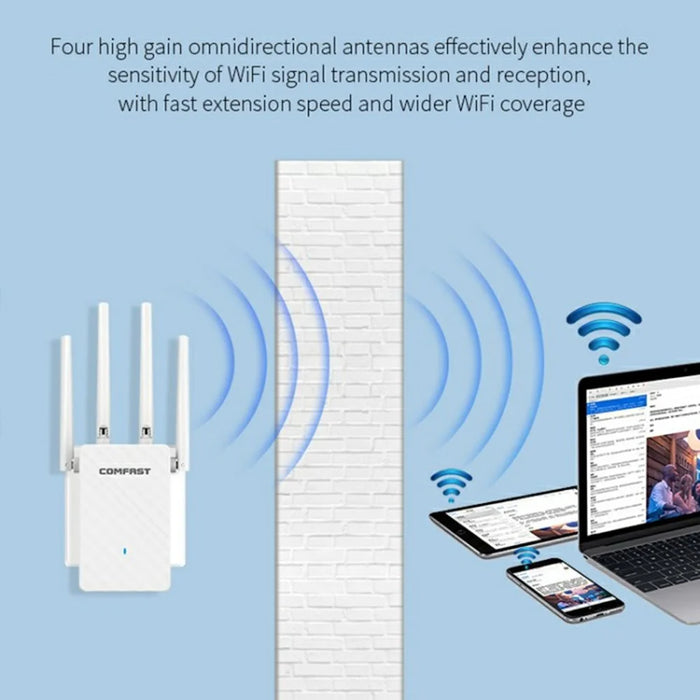 COMFAST CF-WR306S 300Mbps Wireless Signal Amplifier WiFi Router with 4 High Gain Antennas - 5