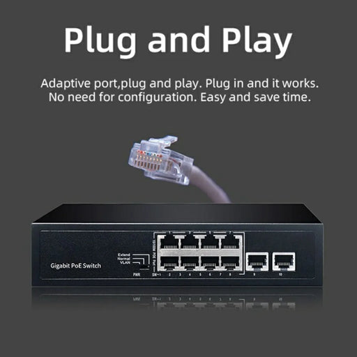COMFAST CF-SG181P 10 Ports Gigabit Ethernet POE Switch 20Gbps Backplane Bandwidth Network Splitter - 2