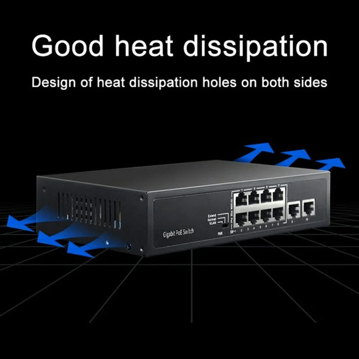 COMFAST CF-SG181P 10 Ports Gigabit Ethernet POE Switch 20Gbps Backplane Bandwidth Network Splitter - 4