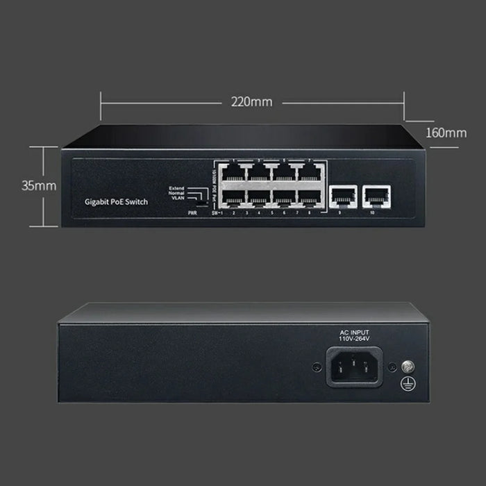 COMFAST CF-SG181P 10 Ports Gigabit Ethernet POE Switch 20Gbps Backplane Bandwidth Network Splitter - 6