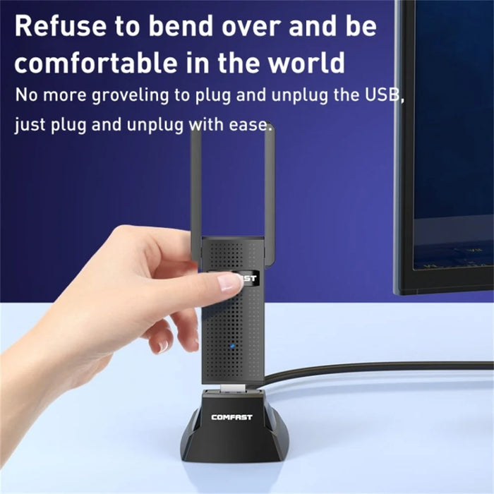 COMFAST CF-U318 1.2m High Speed USB 3.0 Extension Cable with Desktop Base for Network Card / U Disk / Mouse - 2
