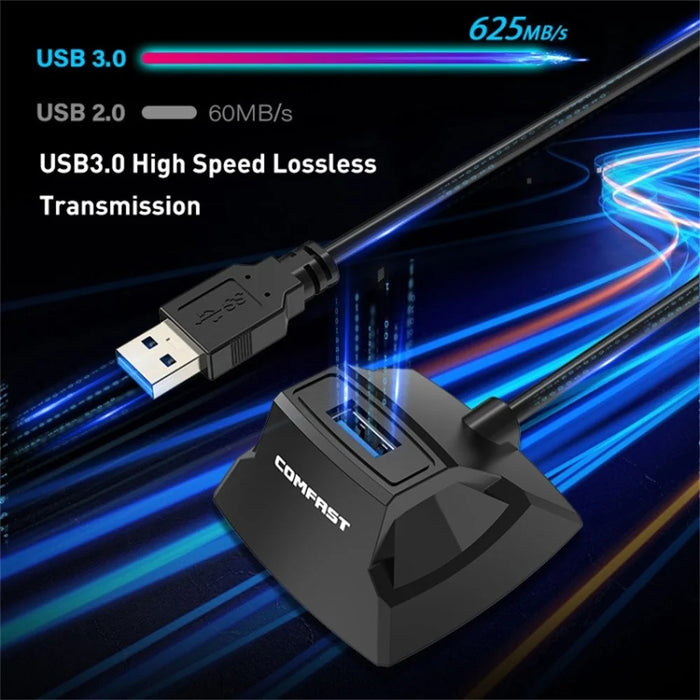 COMFAST CF-U318 1.2m High Speed USB 3.0 Extension Cable with Desktop Base for Network Card / U Disk / Mouse - 3