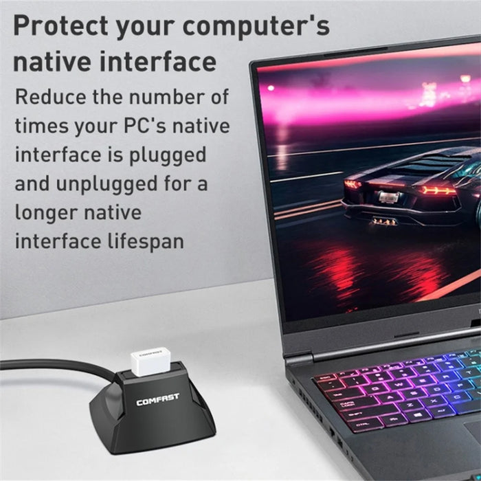 COMFAST CF-U318 1.2m High Speed USB 3.0 Extension Cable with Desktop Base for Network Card / U Disk / Mouse - 4