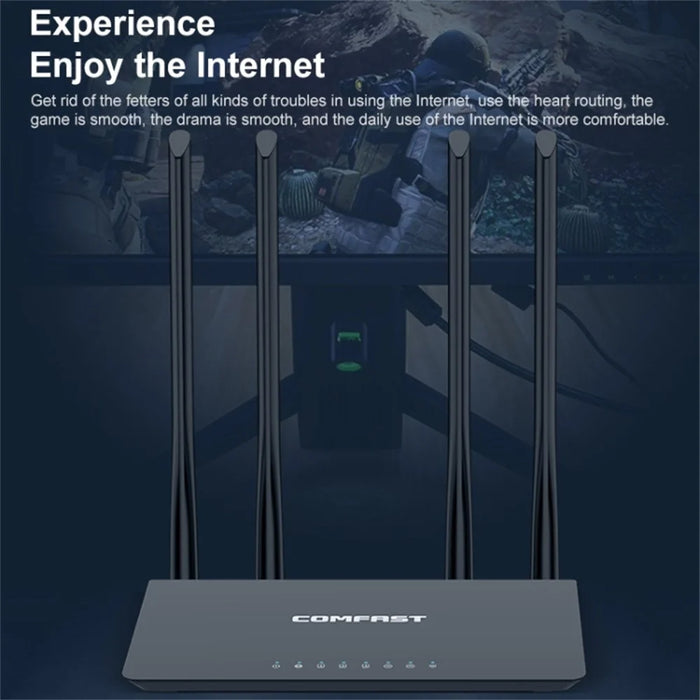 COMFAST WR619AC V2 1200Mbps Dual Band Wireless Router WiFi Repeater with 4 High Gain Antennas - 6