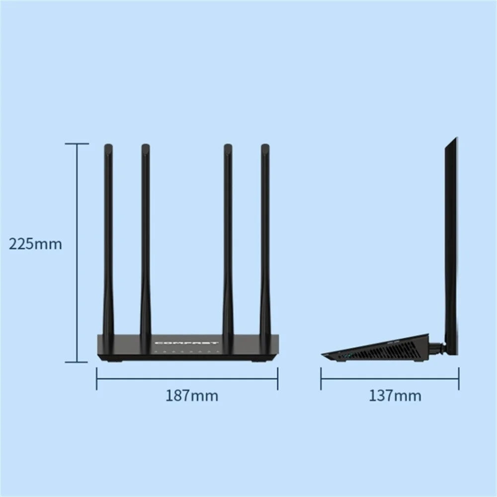 COMFAST WR619AC V2 1200Mbps Dual Band Wireless Router WiFi Repeater with 4 High Gain Antennas - 7
