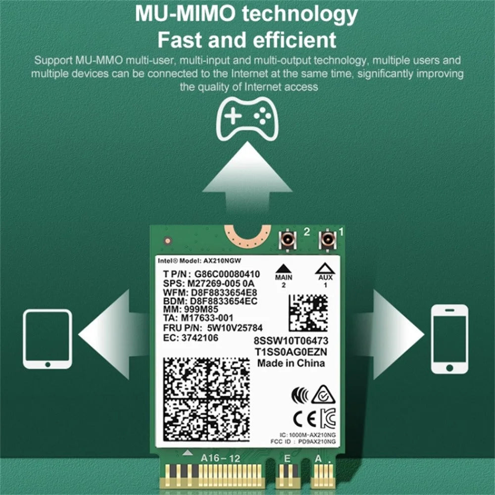 COMFAST CF-AX210vPro-M WiFi 6 Module Gigabit 5G Tri-Band 5374Mbps Wireless Network Card for Desktop Computers - 5