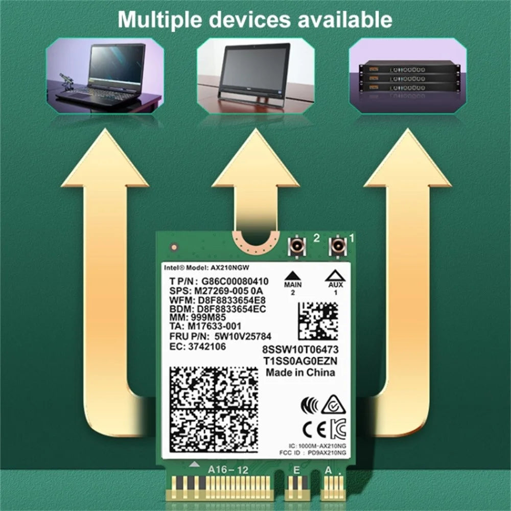 COMFAST CF-AX210vPro-M WiFi 6 Module Gigabit 5G Tri-Band 5374Mbps Wireless Network Card for Desktop Computers - 6