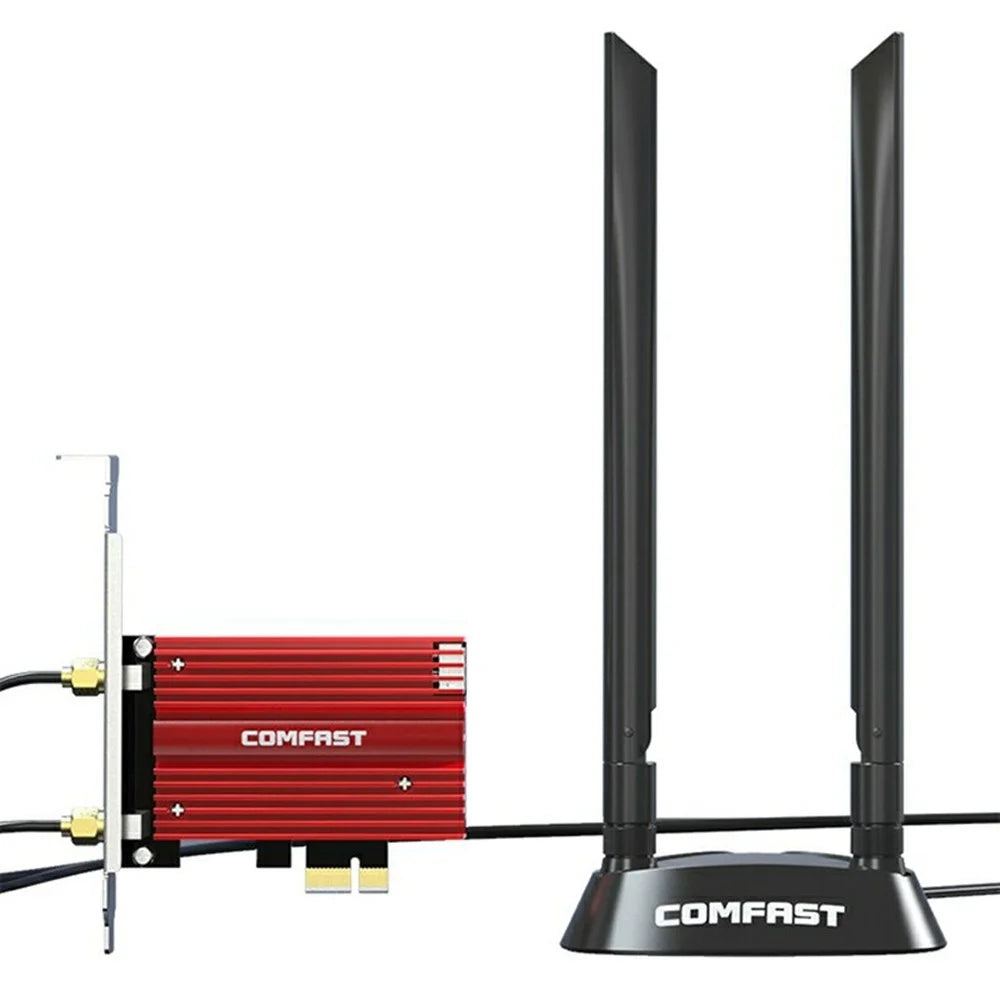 COMFAST CF-AX210Plus Wireless Network Card 5374M Tri-Band Gigabit PCIe WiFi 6E Adapter - 1