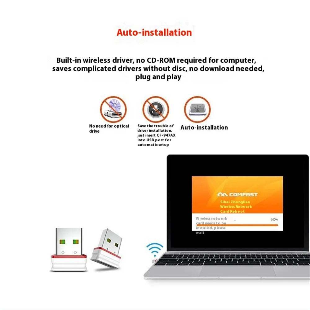 COMFAST CF-WU815N 150M USB Wireless Network Adapter WiFi Receiver for Desktop / Laptop Plug and Play - 2