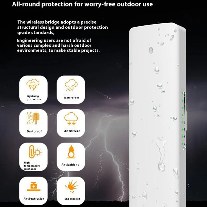 COMFAST CF-E312A 5.8GHz Wireless Bridge Long Range Transmission 300Mbps for Monitoring Engineering 10KM Network Bridge - 5