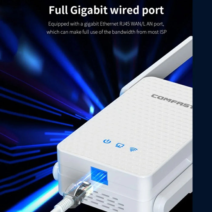 COMFAST CF-XR186 WiFi Range Extender Dual Band 5G Gigabit 3000M Wireless Repeater  /  Booster with 4 Antennas - 6