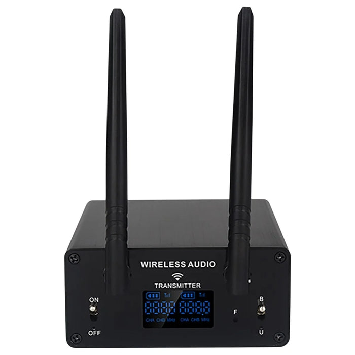 AU680A Wireless Audio Transmitter Receiver Set XLR Connector Low Latency Long Range 100M  /  328ft - US Plug - 2