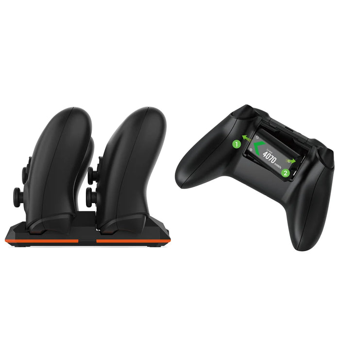 DOBE TYX-695A Charging Station for Xbox Series X/S / Xbox One Elite 2 Controller Dual Charger Dock with 2 Batteries - Black - 4