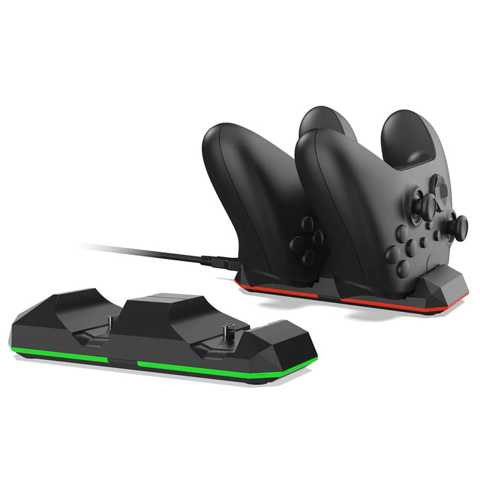 DOBE TYX-695A Charging Station for Xbox Series X/S / Xbox One Elite 2 Controller Dual Charger Dock with 2 Batteries - Black - 6