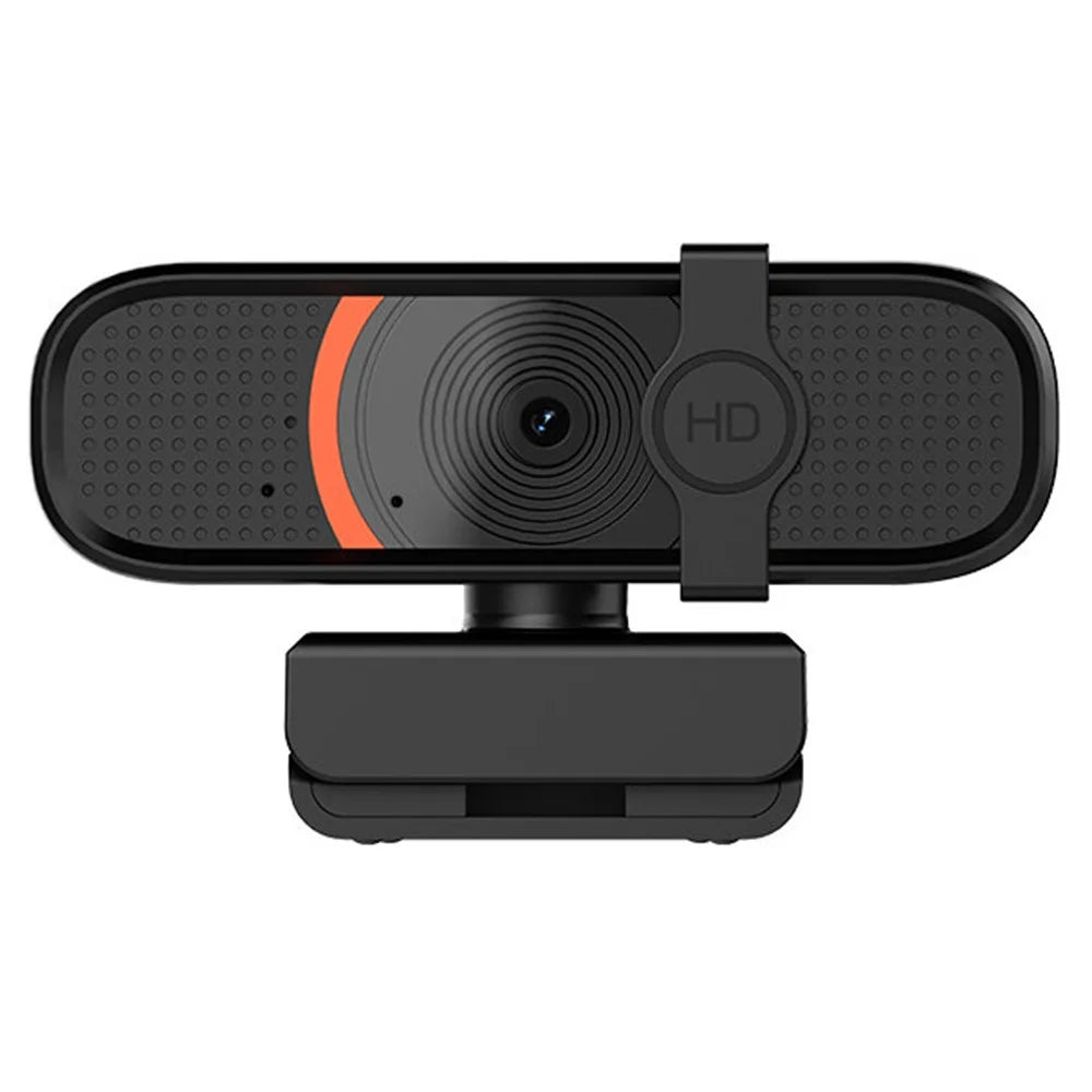 L58 1080P HD USB Webcam for Computer Built-in Microphone Autofocus Camera with Privacy Cover - Black  /  Orange - 1