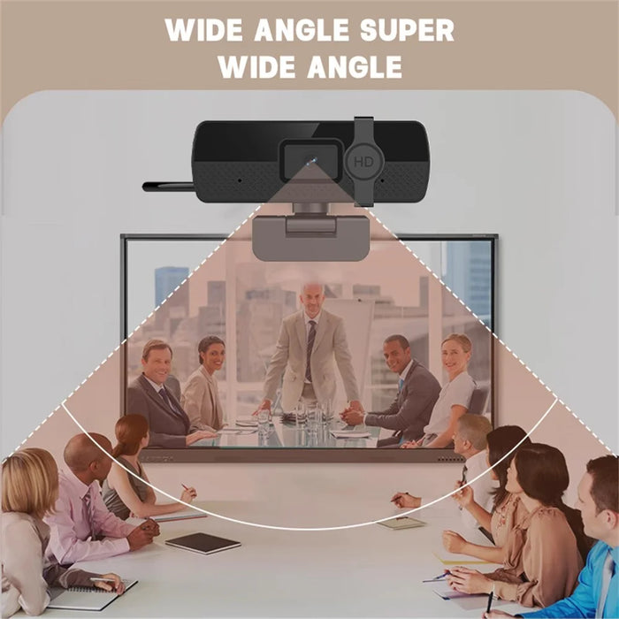 L57 Computer USB Webcam with Privacy Cover 4K HD Auto Focus Camera for Conference Live Streaming - Black - 3