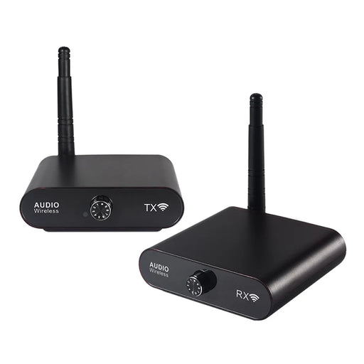MEASY AU2410 100m Range Wireless Audio Transmitter Dual-End Volume Control Receiver Set (1 Transmitter + 1 Receiver ) 1 to 8 Multi-Device - 1