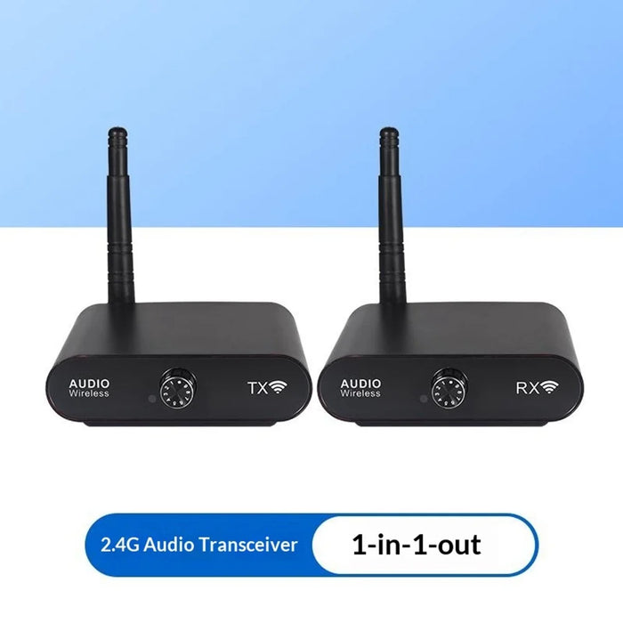 MEASY AU2410 100m Range Wireless Audio Transmitter Dual-End Volume Control Receiver Set (1 Transmitter + 1 Receiver ) 1 to 8 Multi-Device - 2