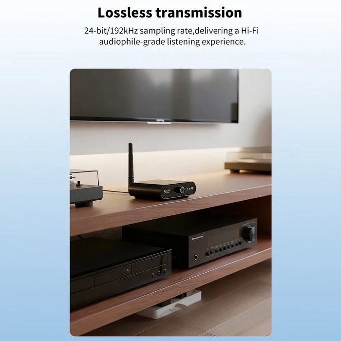 MEASY AU2410 100m Range Wireless Audio Transmitter Dual-End Volume Control Receiver Set (1 Transmitter + 1 Receiver ) 1 to 8 Multi-Device - 6