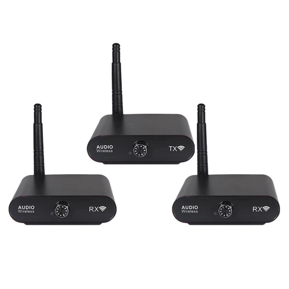 MEASY AU2410R2 802.11a / n 2.4GHz Wireless Audio Transmitter 100m Range Receiver Set (1 Transmitter + 1 Receiver ) Dual-End Volume Control - 1