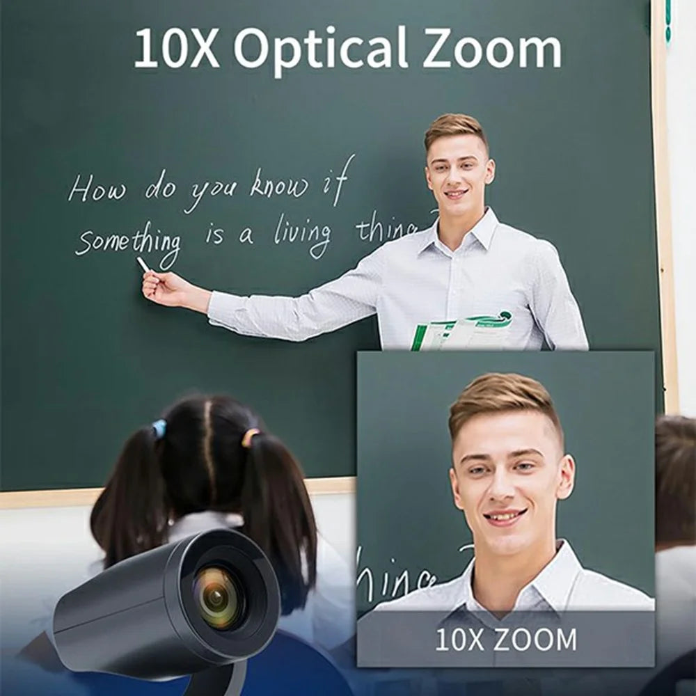 FEELWORLD 4K PTZ Camera 10X Optical Zoom 8.29MP CMOS Sensor with AI Human Tracking PoE HD  /  USB3.0  /  LAN Output for Live Streaming Video Conference - US Plug - 4