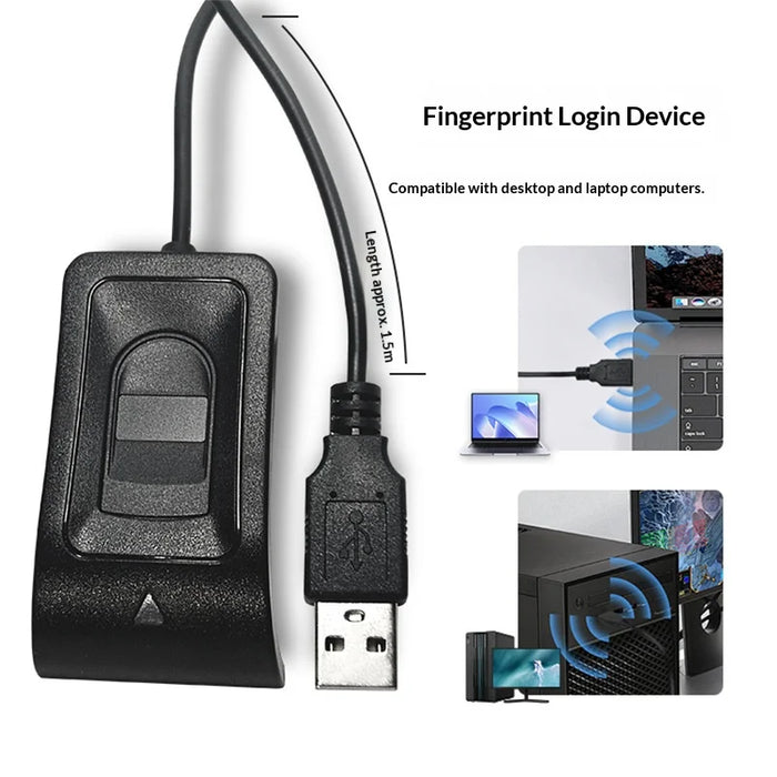 Biometric Fingerprint Login USB Reader Device for Windows Hello Quick Login Scanner Module - USB Interface - 3