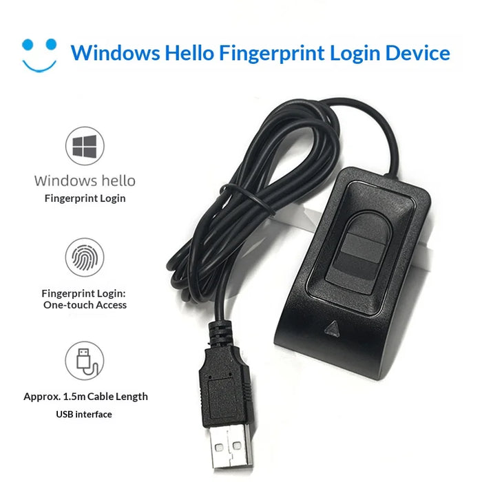 Biometric Fingerprint Login USB Reader Device for Windows Hello Quick Login Scanner Module - USB Interface - 4