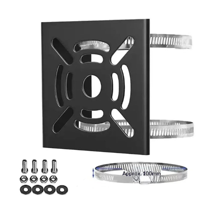 Security Camera Holder Pole Clamp Bracket 360 Degree Adjustable Steel Mounting Stand - Black - 5