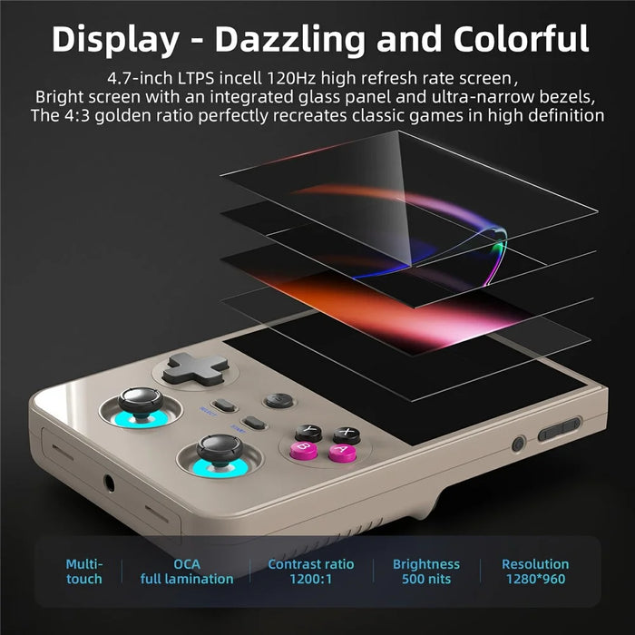 ANBERNIC RG 477V 8GB+128GB 4.7-Inch Handheld Game Console 120Hz High-Refresh Display Portable Gaming Device - Grey - 4