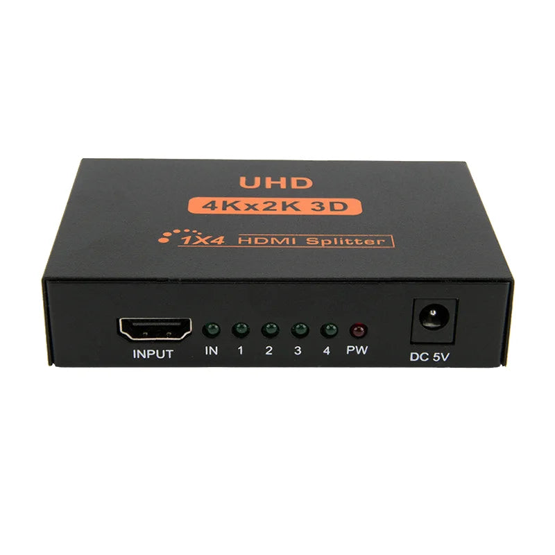 1 In 4 Out HD Splitter 4K 3D HD Adapter for PC/DVD/TV Box Video Distributor High Definition Amplifier - US Plug - 2