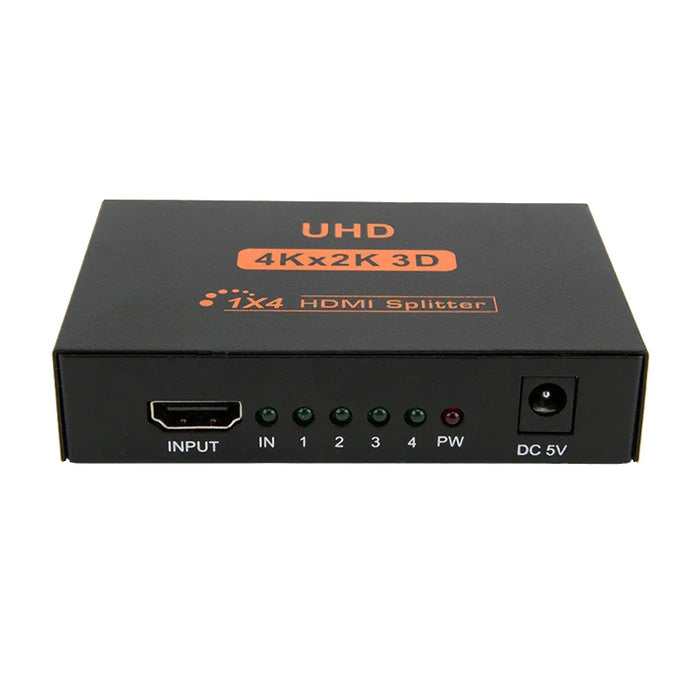 1 In 4 Out HD Splitter 4K 3D HD Adapter for PC/DVD/TV Box Video Distributor High Definition Amplifier - US Plug - 2
