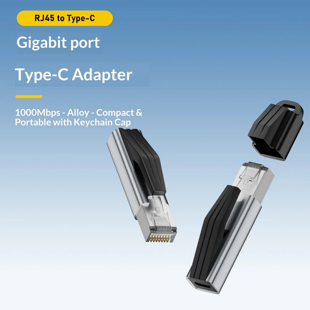CF-RJ45-M RJ45 to Type-C Ethernet Adapter 1000Mbps High Speed Gigabit Network Converter - Type-C Female To RJ45 - 3