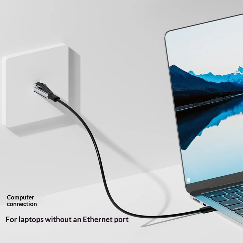CF-RJ45-M RJ45 to Type-C Ethernet Adapter 1000Mbps High Speed Gigabit Network Converter - Type-C Female To RJ45 - 7