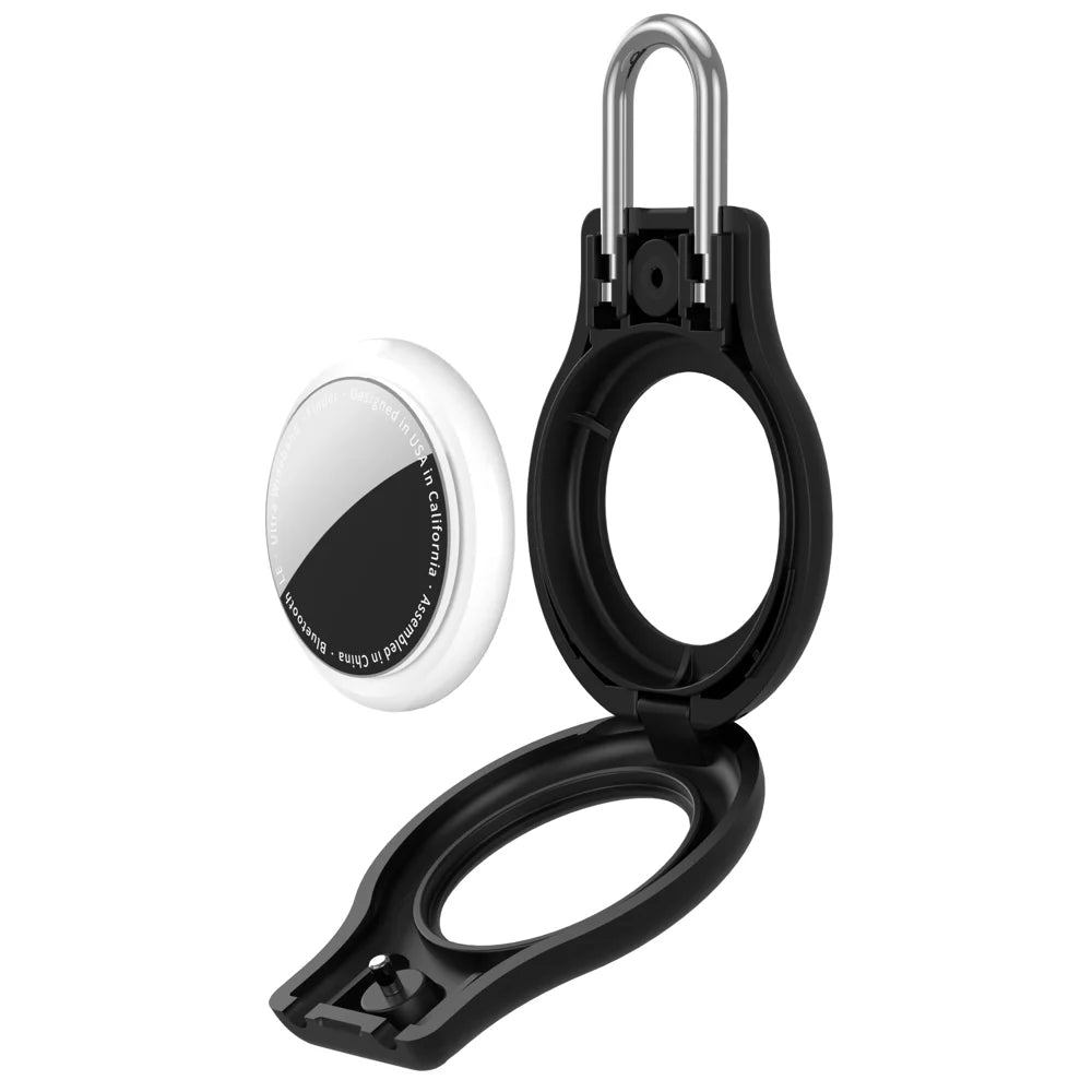CP70 For Apple AirTag Protective Case Hard PC Anti Scratch Cover with Safety Lock - Black - 4