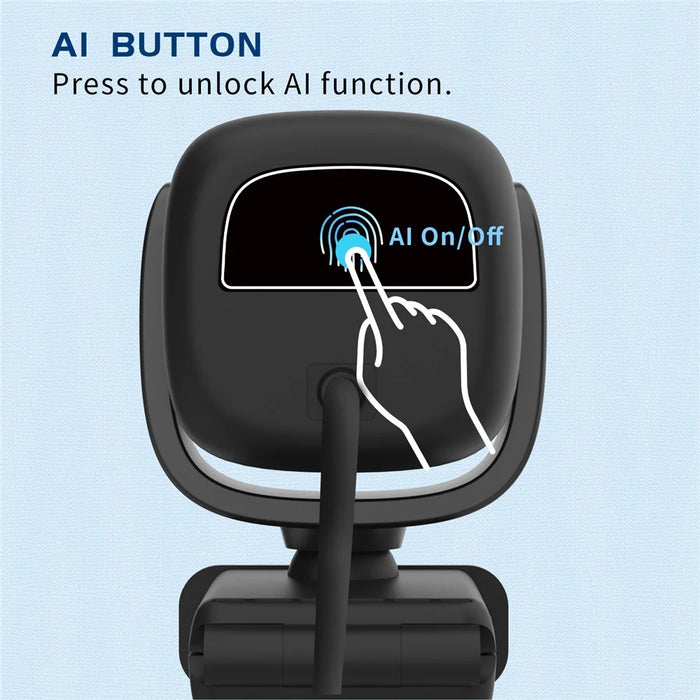 L50 4K Webcam AI Auto Focus Camera USB with Remote Control for Video Conference Live Streaming - Black - 4