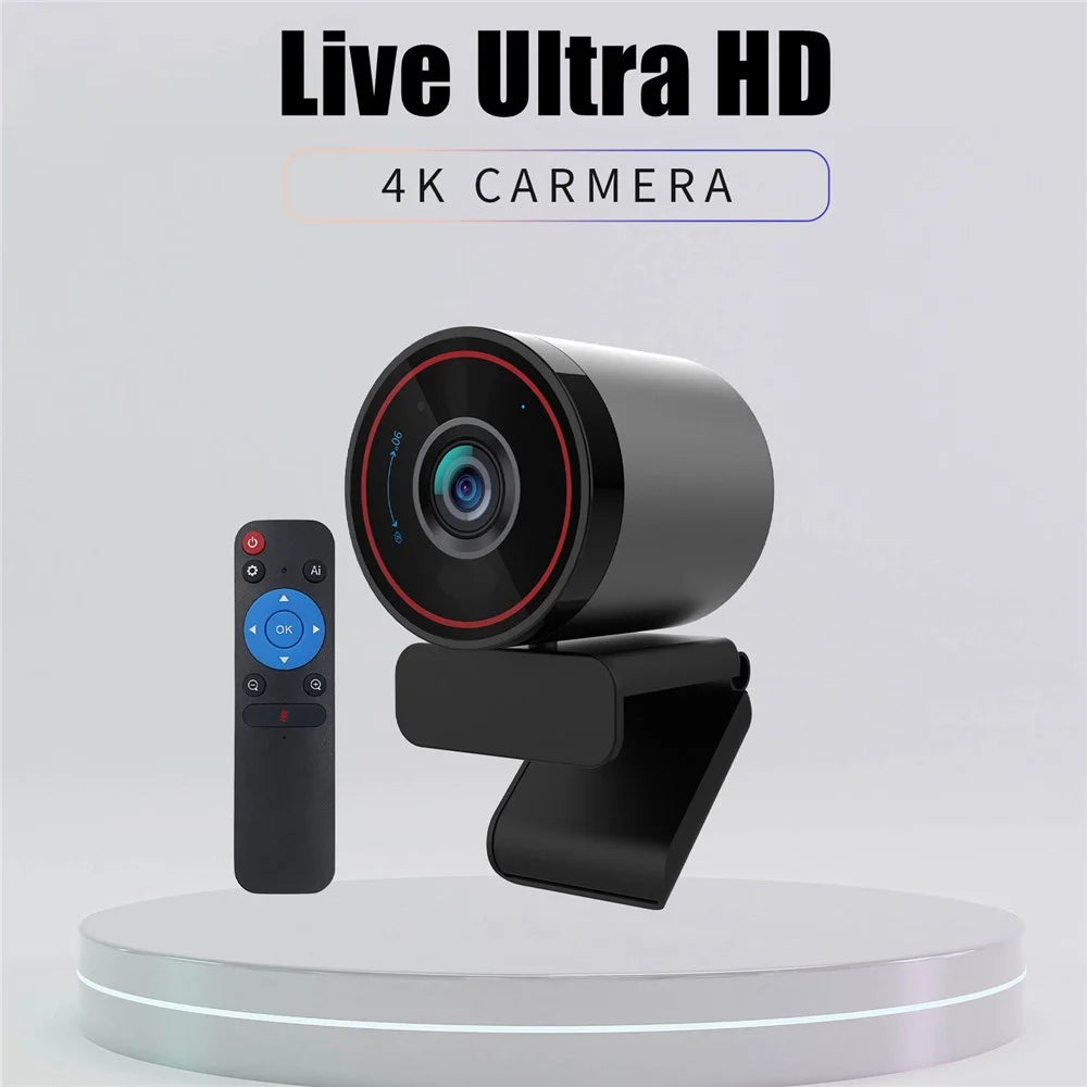 L52 4K Ultra HD Webcam Autofocus 3X Zoom Computer Webcam for Video Conference - Black - 3