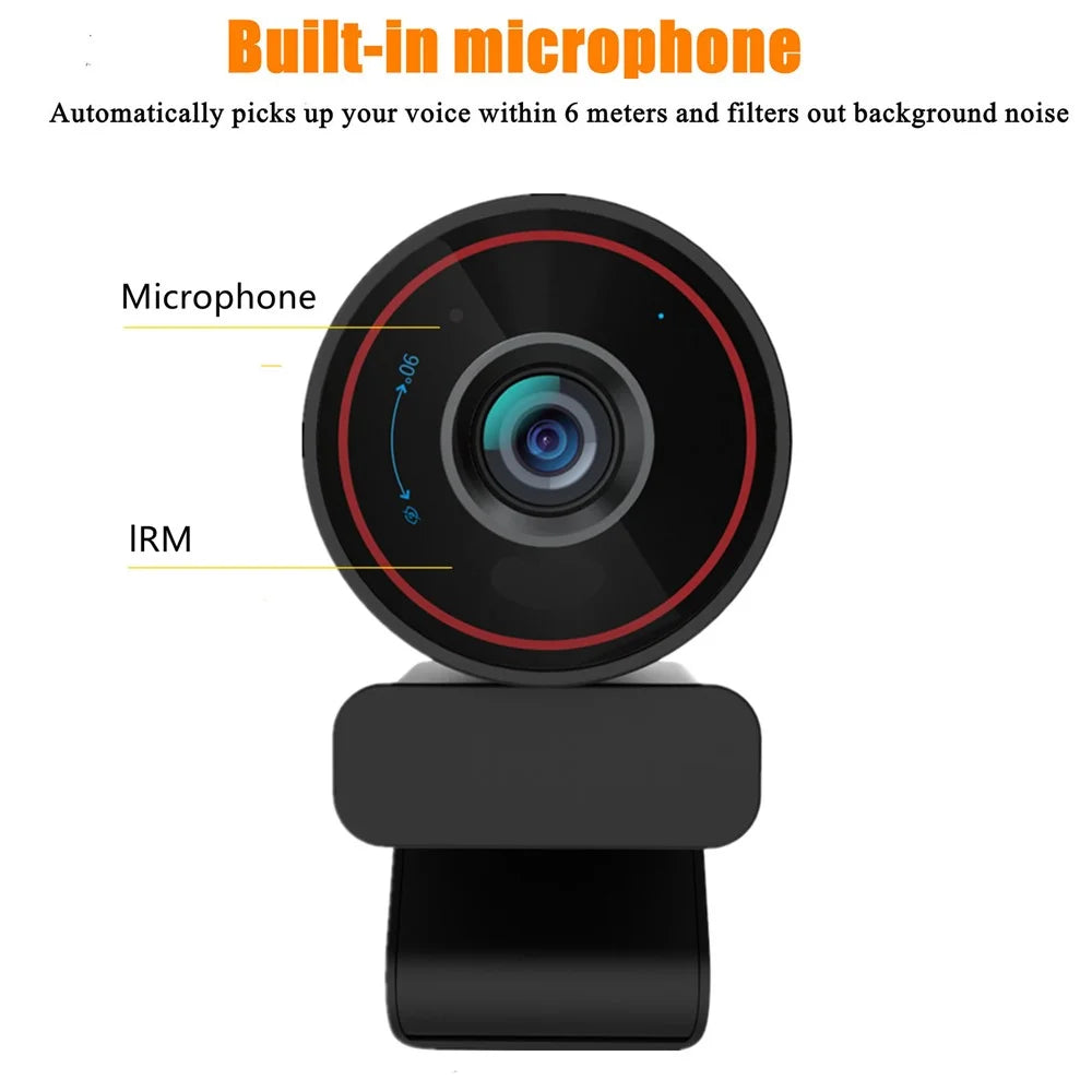 L52 4K Ultra HD Webcam Autofocus 3X Zoom Computer Webcam for Video Conference - Black - 6