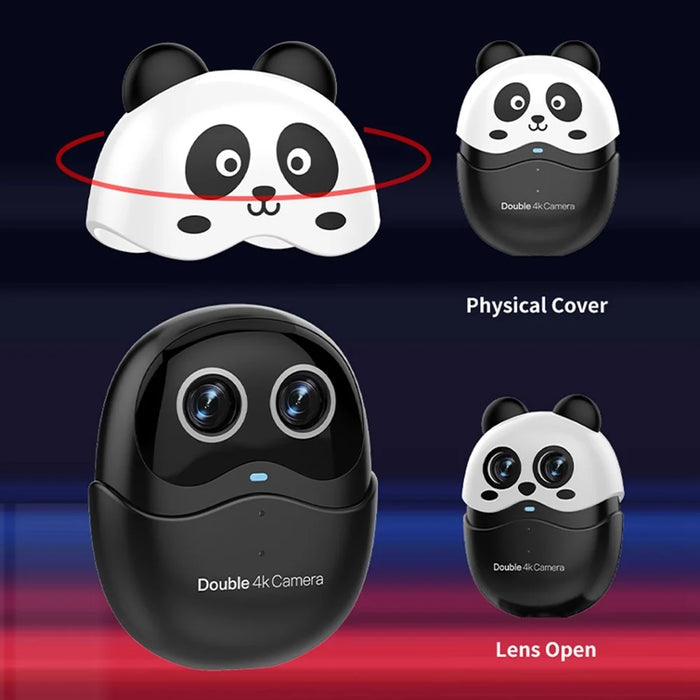 L59D 4K HD Dual Lens Camera Auto Focus Computer Webcam with Remote Control for Video Calls - White - 7