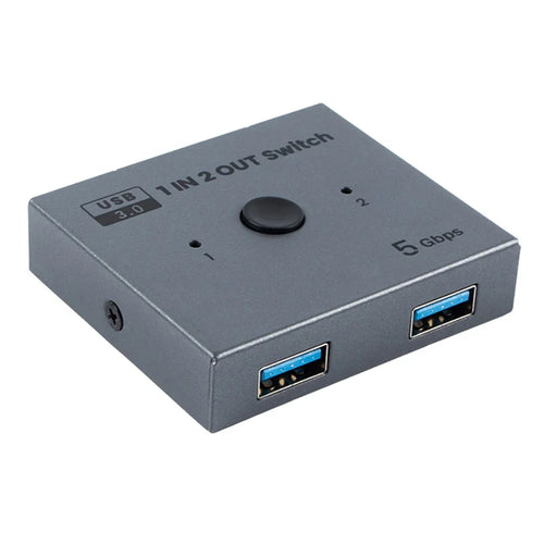 LKU3A USB 3.0 Switch 1 Input 2 Output 5Gbps Bidirectional KVM Switcher for Mouse Keyboard Hard Drive - 1