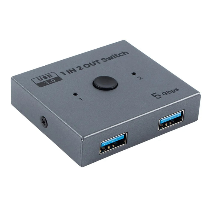 LKU3A USB 3.0 Switch 1 Input 2 Output 5Gbps Bidirectional KVM Switcher for Mouse Keyboard Hard Drive - 1
