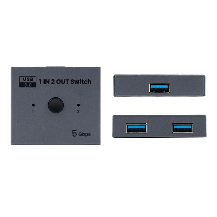 LKU3A USB 3.0 Switch 1 Input 2 Output 5Gbps Bidirectional KVM Switcher for Mouse Keyboard Hard Drive - 5