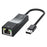 TOOCKI Type-C USB 2.0 Ethernet Adapter 100Mbps Driver Free LED Ethernet Converter for Laptop Switch - Black  / USB - 1