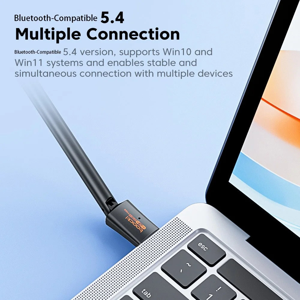 TOOCKI TB07 900Mbps USB WiFi 6 Adapter Bluetooth-compatible 5.4 Driver-Free Wireless Network Card with High Gain Antena - 6
