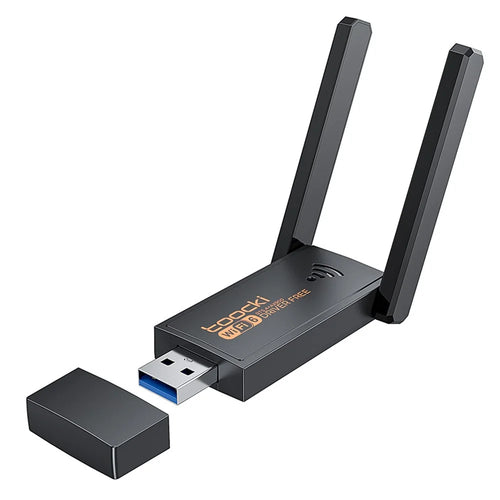 TOOCKI TB07A USB WiFi 6 Adapter 900Mbps Dual Band Bluetooth-compatible 5.4 Wireless Network Card with High Gain Antena - 1