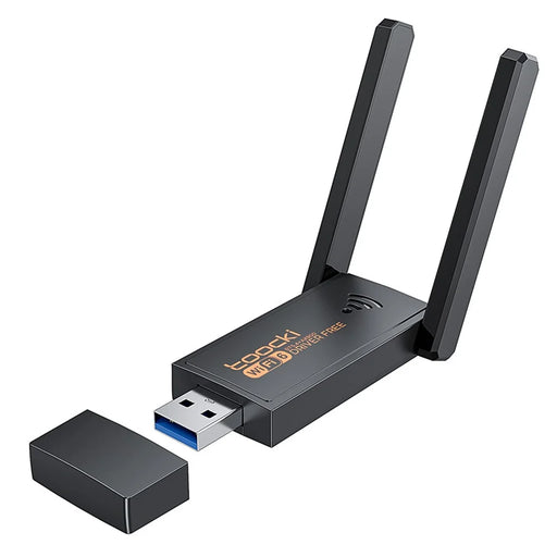 TOOCKI TB07A USB WiFi 6 Adapter 900Mbps Dual Band Bluetooth-compatible 5.4 Wireless Network Card with High Gain Antena - 1