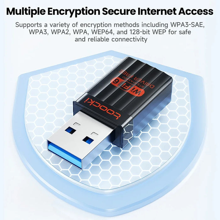 TOOCKI TB08 900Mbps Dual Band WiFi 6 USB Adapter Bluetooth-compatible 5.4 Wireless Driver Free Network Card - 3